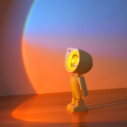 •	Lampă decorativă astronaut cu proiecție de apus curcubeu
