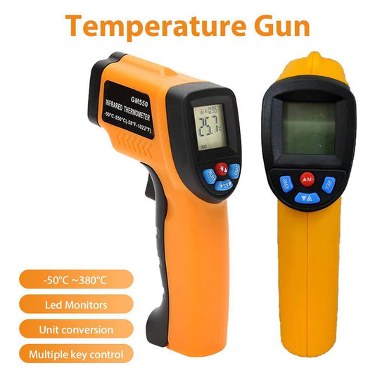 Termometru cu laser și infraroșu – Pistol digital pentru măsurarea temperaturii alimentelor, ideal pentru afumătoare, pizza și grătar (BBQ)