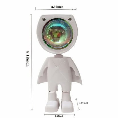 •	Lampă decorativă astronaut cu proiecție de apus curcubeu